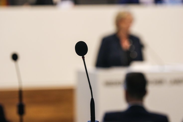 Standmikrofon im Plenarsaal